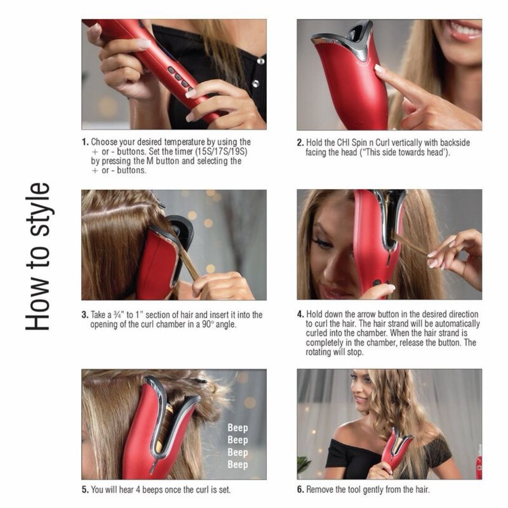 CHI Ruby Red 1” Spin N Curl Hair Styler - Picture 6 of 7